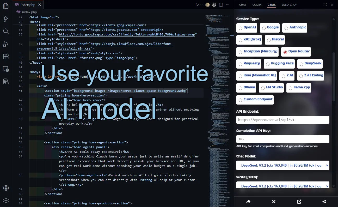 DeepSeek assistant for VS Code