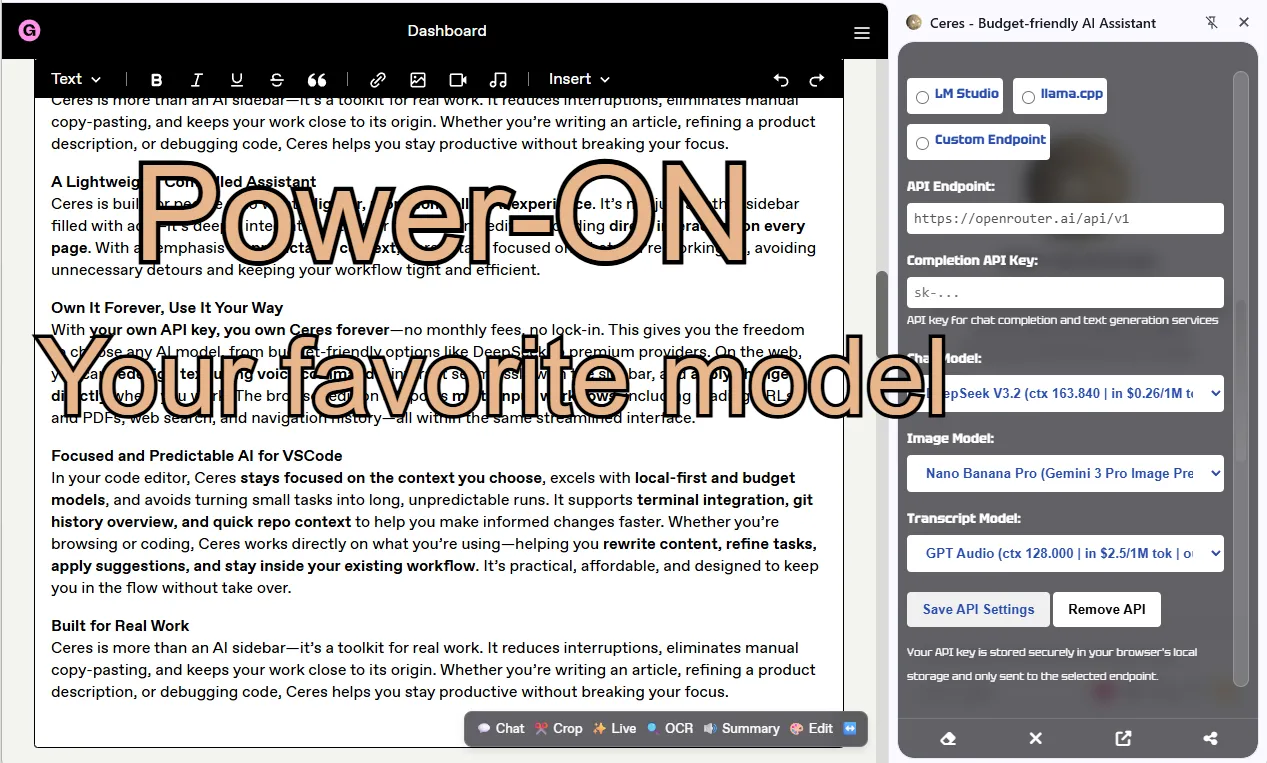 Ai assistant for chrome custom model